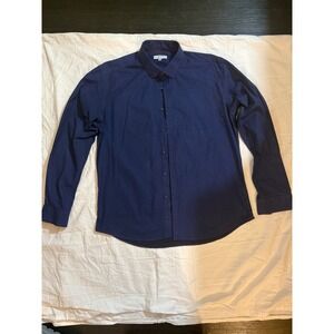GIVENCHY PARIS Mens XXLarge Blue Micro Dot Dress Shirt Long Sleeve Made in Italy